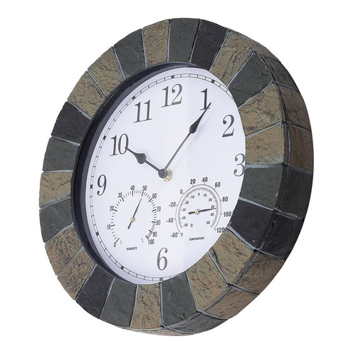 Circular Wall Clock with Textured Ring Border