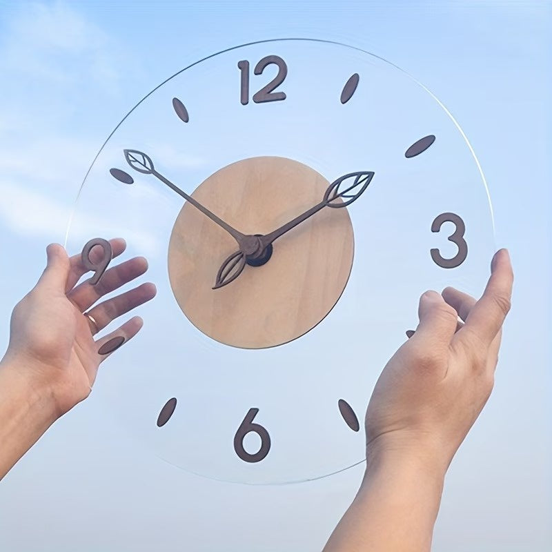 Circular Wall Clock with Transparent Base