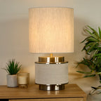 Cylindrical Table Lamp with Drum Shade