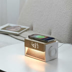 Digital Alarm Clock with Wireless Charging and LED Night Light