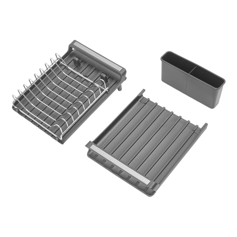Expandable Dish Drying Rack with Utensil Caddy