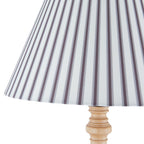 Floor Lamp with Wooden Stem and Ribbed Shade