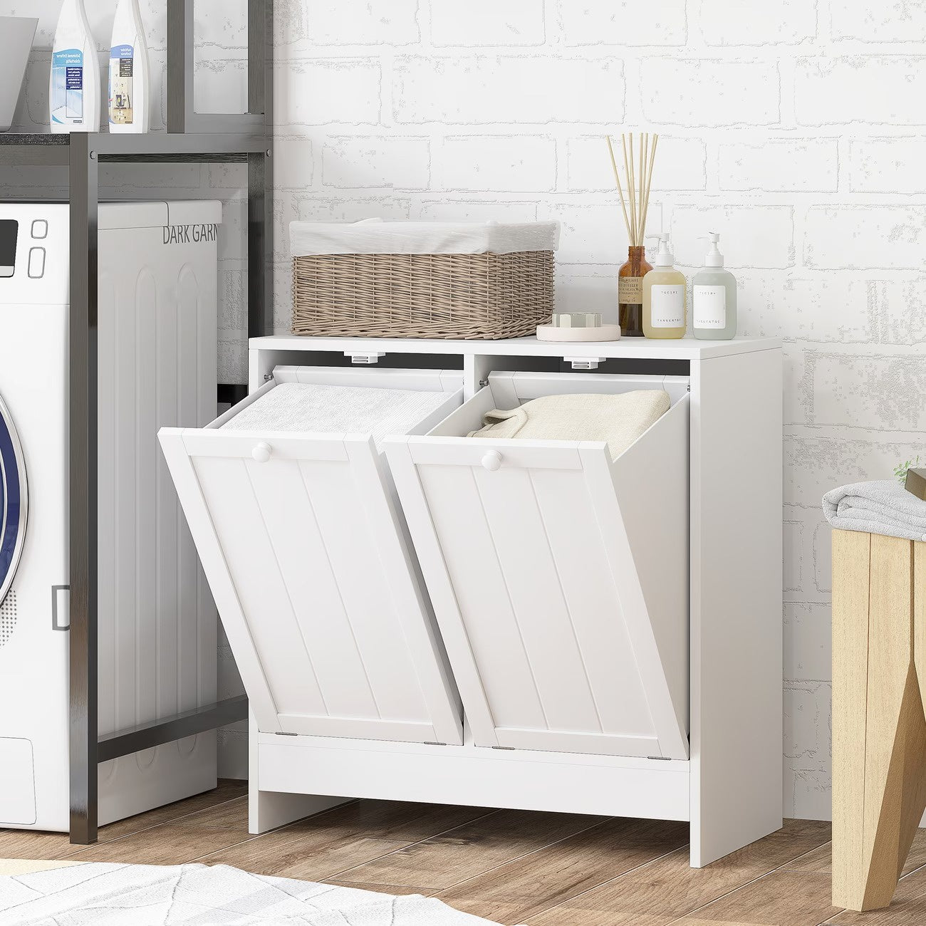 Laundry Cabinet with Tilt-Out Doors