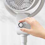 Pedestal Air Circulator Fan with Spiral Front Grille