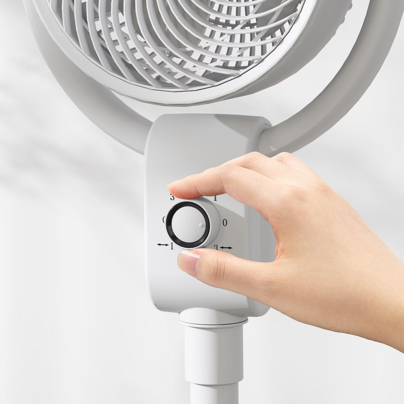 Pedestal Air Circulator Fan with Spiral Front Grille