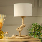 Rope Base Table Lamp with Knotted Stem